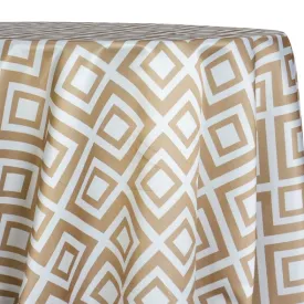 1pc - Paragon Print (Lamour) Table Linen 120" Round - Khaki