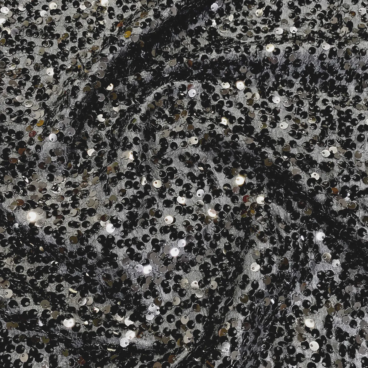 1pc - Taffeta Sequins Table Linen 108" Round - Charcoal