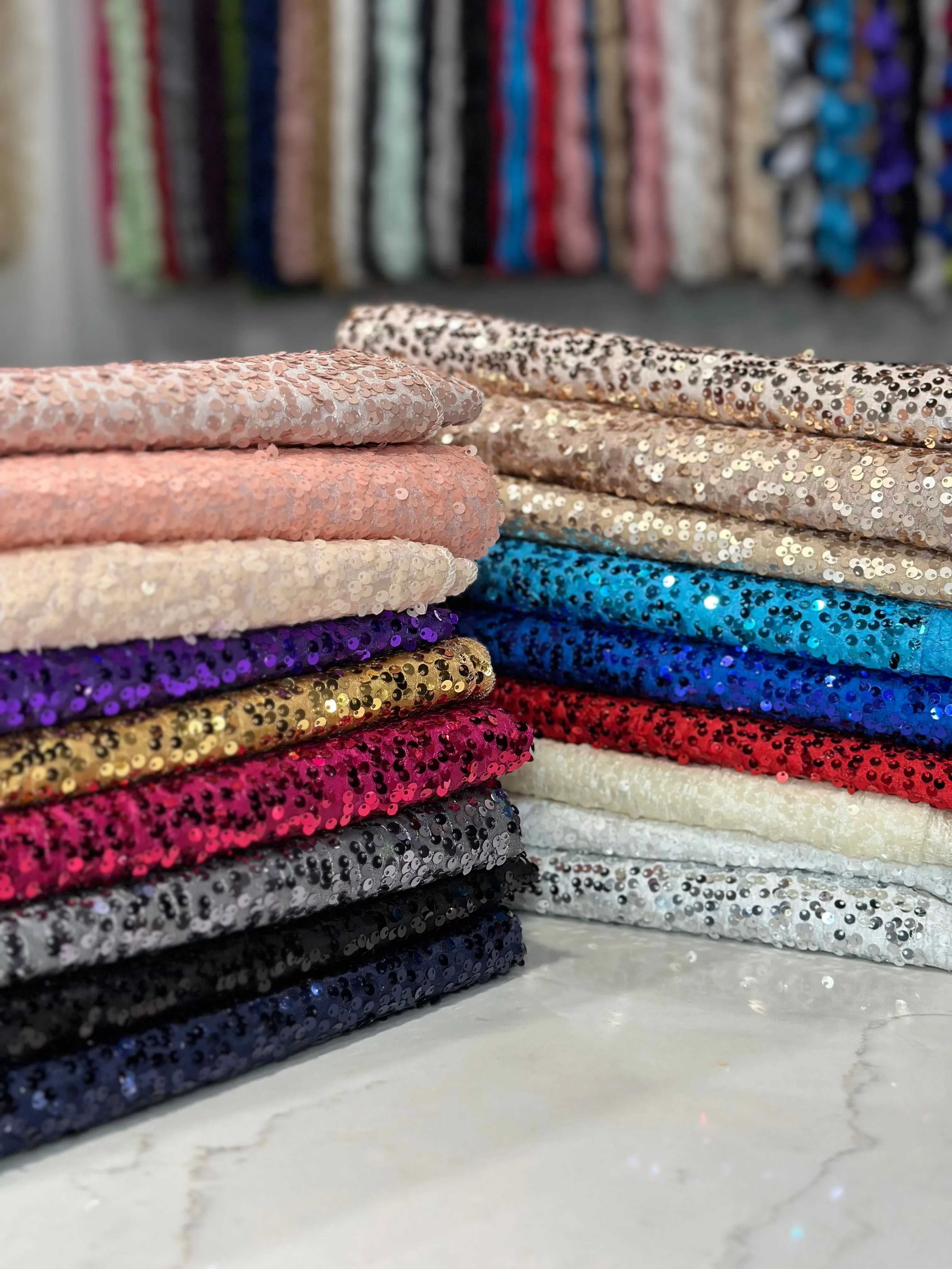 1pc - Taffeta Sequins Table Linen 108" Round - Charcoal