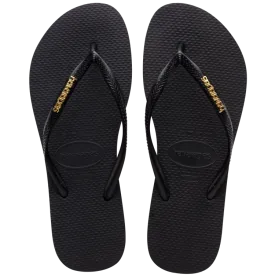 4119875 Slim Logo Metallic Flip Flops