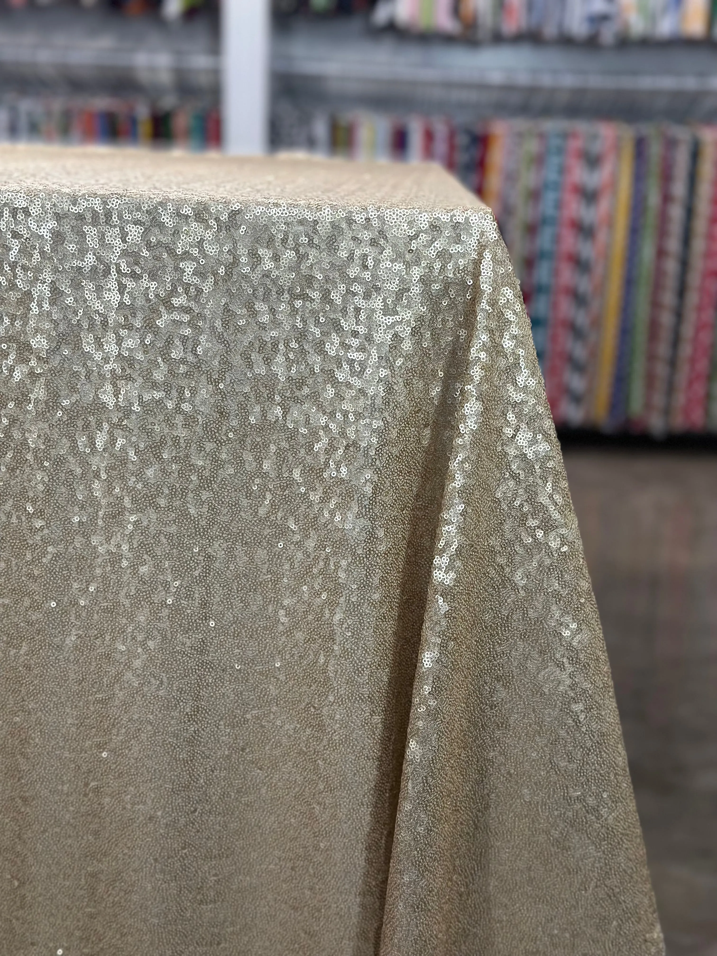 4pcs - Glitz Sequins Table Linen 90"x90" Square - Champagne