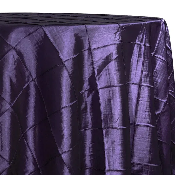 8pcs - 4" Pintuck Taffeta Table Linen 90" Round - Raisin 356