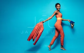 Attractive woman in stylish clothing