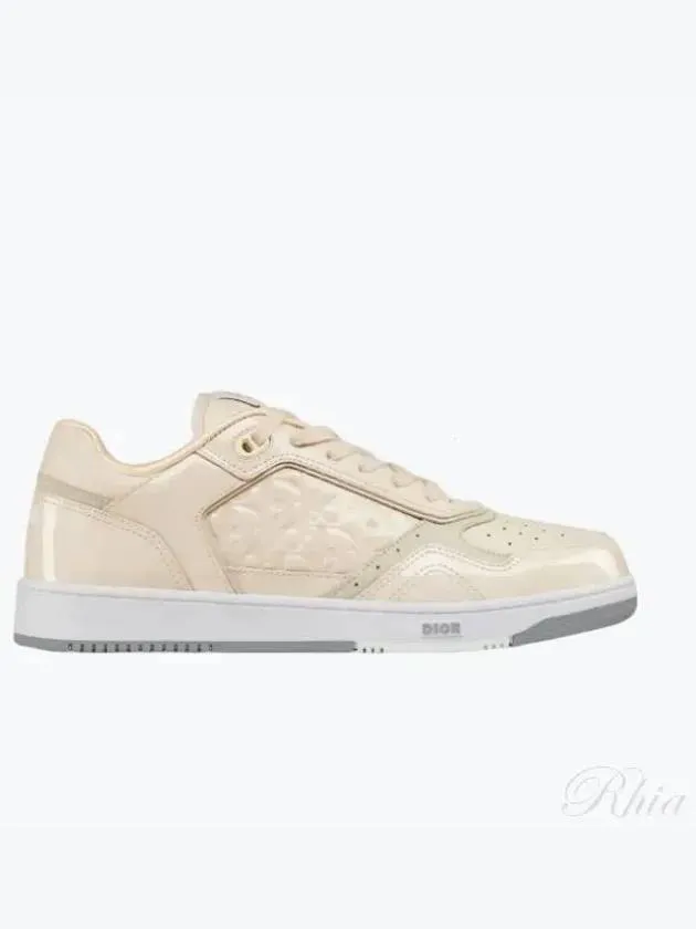 B27 Oblique Gravity Leather Low Top Sneakers Beige