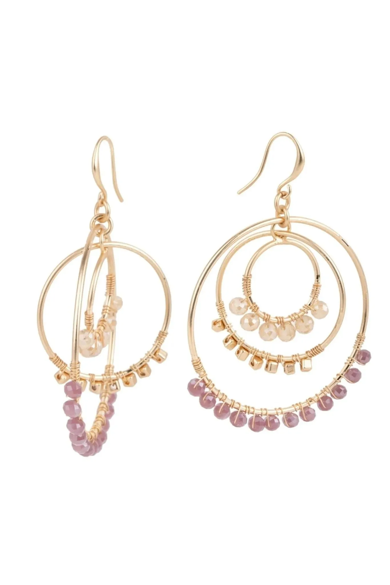 Beaded Multi Hoop Earrings