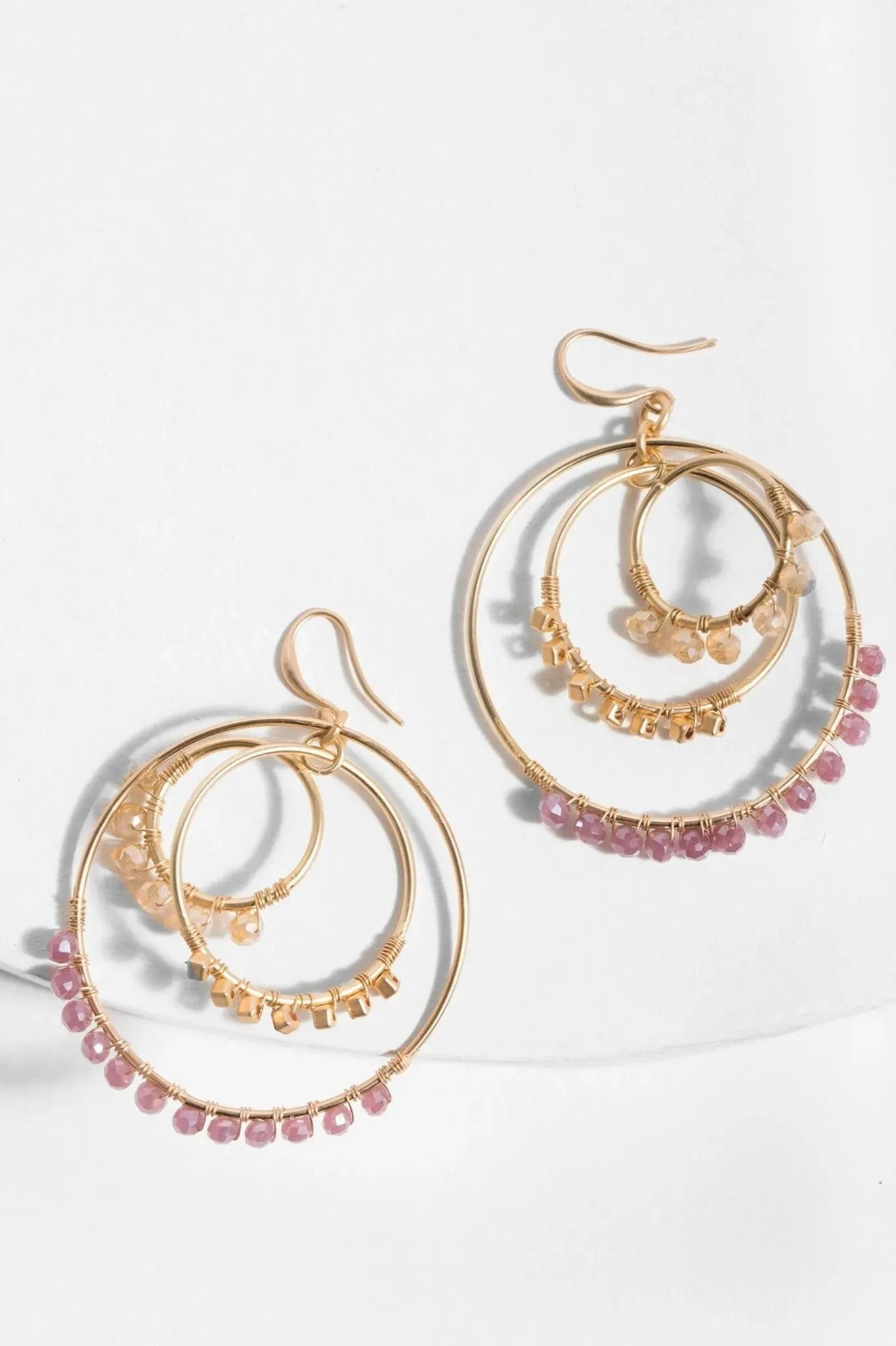 Beaded Multi Hoop Earrings