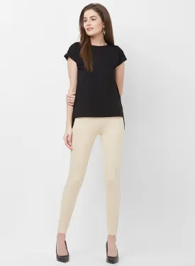 Black Solid High Low Top