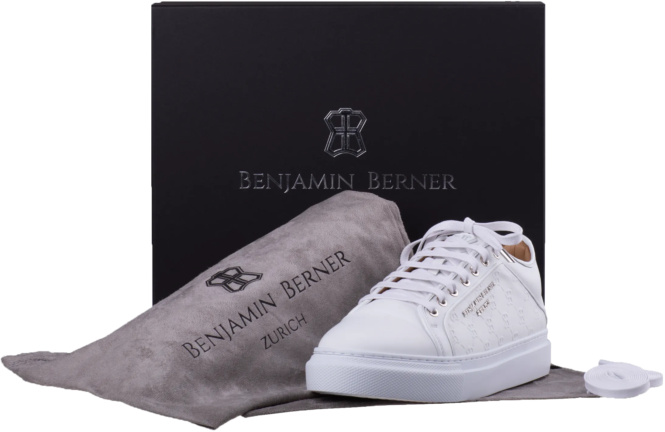 BNJ ODIN ALL WHITE  MONOGRAM EMBOSSED MATT NAPPA