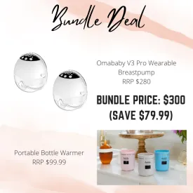 Bundle Deal: Omababy V3 Wearable Breastpump & Portable Bottle Warmer