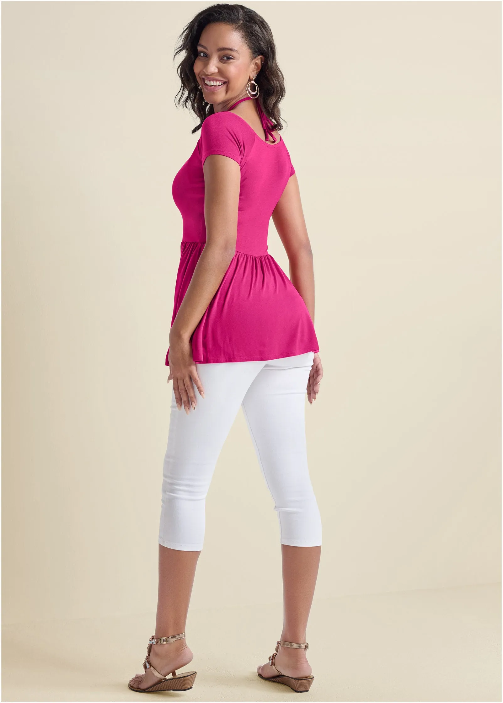 Casual High-Low Top - Pink