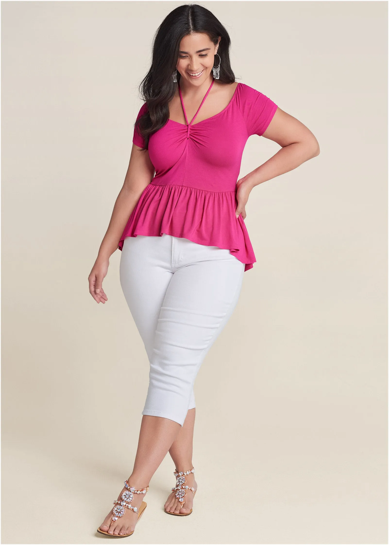 Casual High-Low Top - Pink