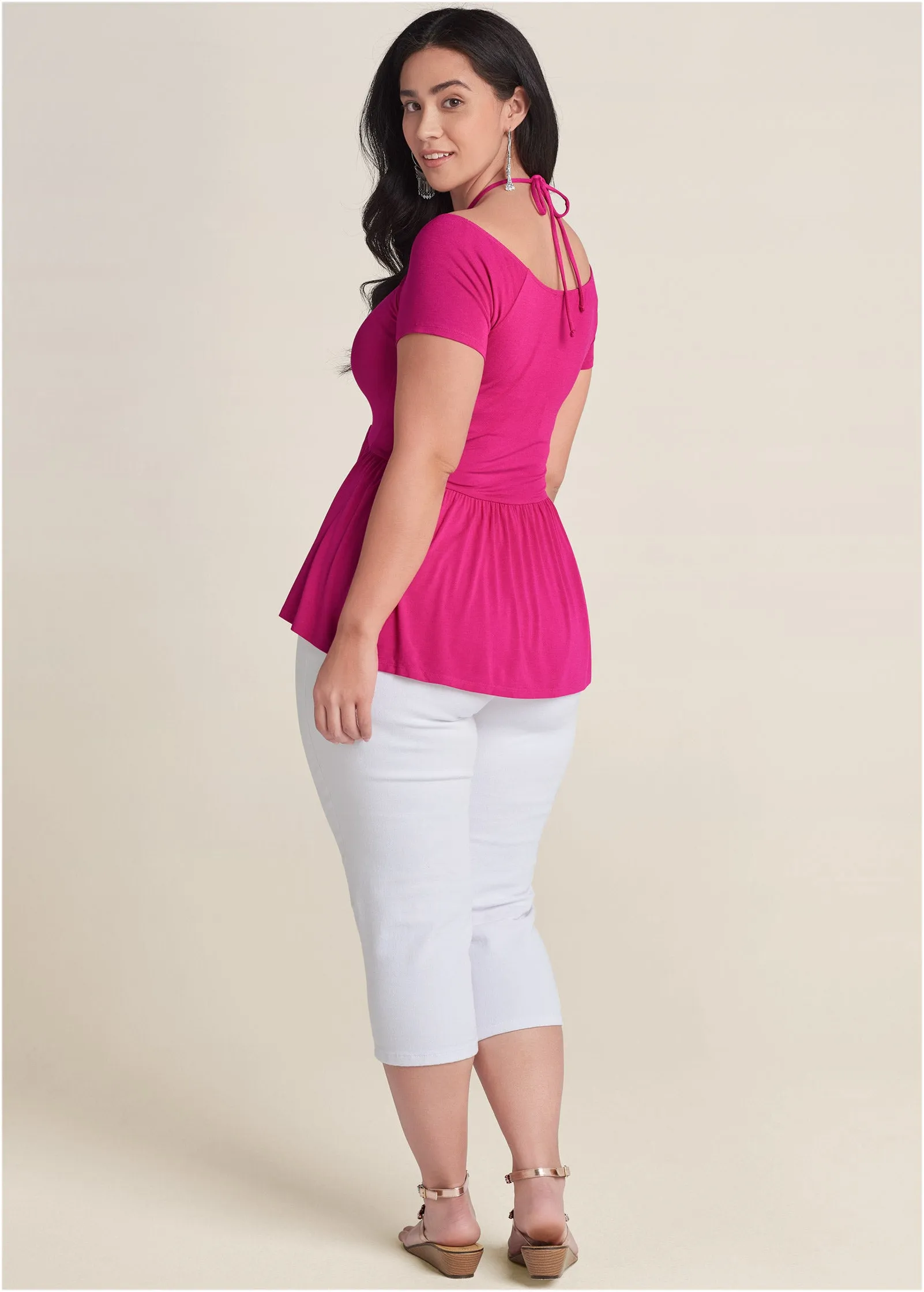 Casual High-Low Top - Pink