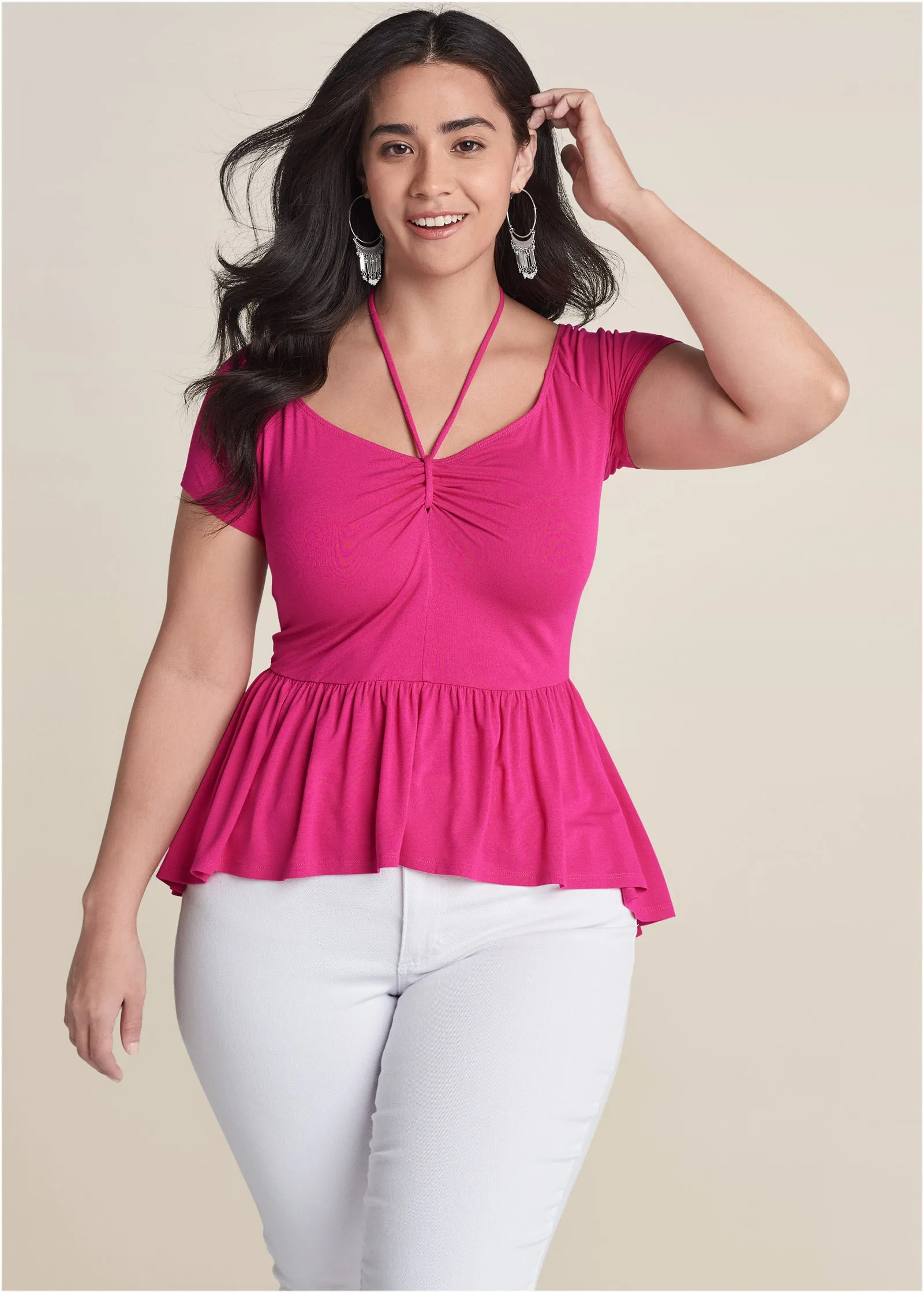 Casual High-Low Top - Pink