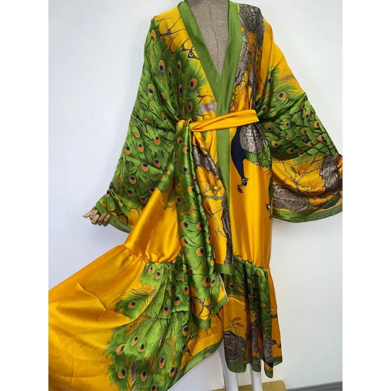 Cock-Tail Ruffle Bottom Kimono