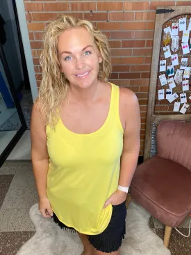 Cross My Heart Yellow Tank