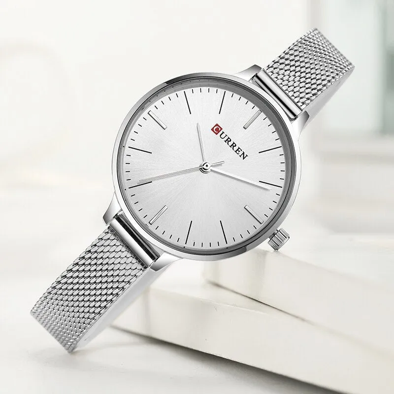 CURREN Original Brand Stainless Steel Band Wrist Watch For Women With Brand (Box & Bag)-9022