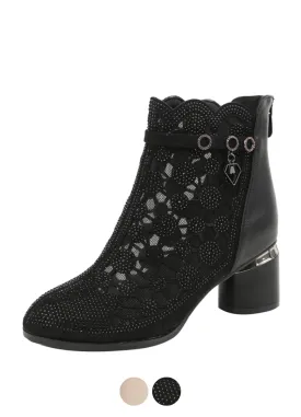 Dianne Women's Mesh Rhinestones Fashion Boots