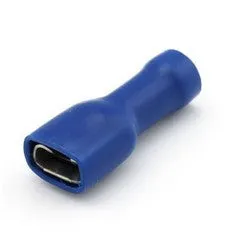 Fully Insulated 6.3mm Female Spade Terminal - 1.5-2.5mm² Cable (Blue) Pack of 100