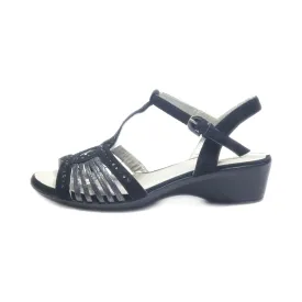 Geox Flat Sandals Suede Black Colour For Women