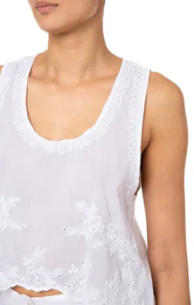 High Low Embroidered Top