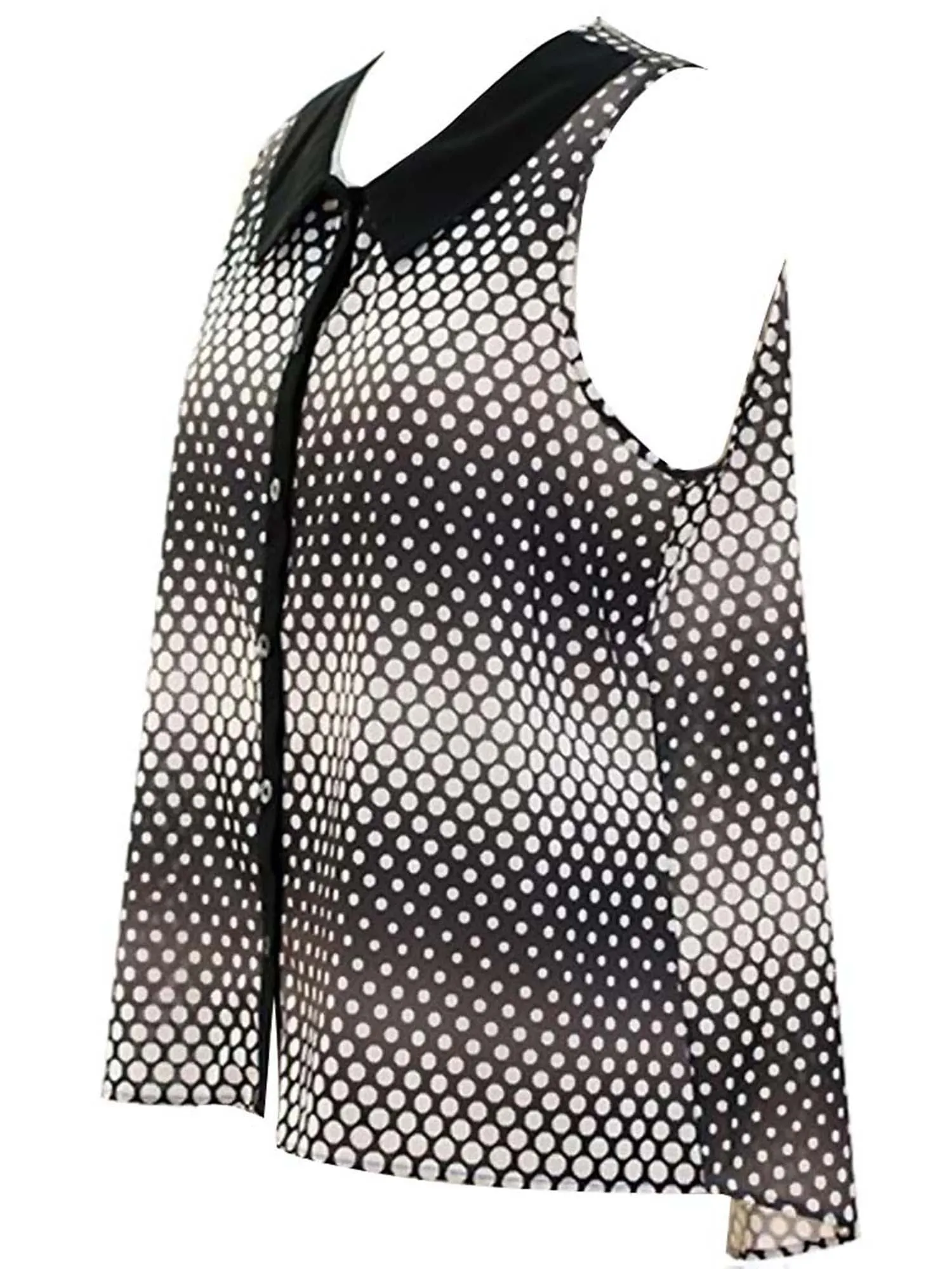 High Low Polka Dot Sleeveless Top