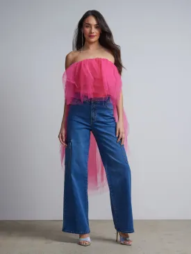 High-Low Tulle Top
