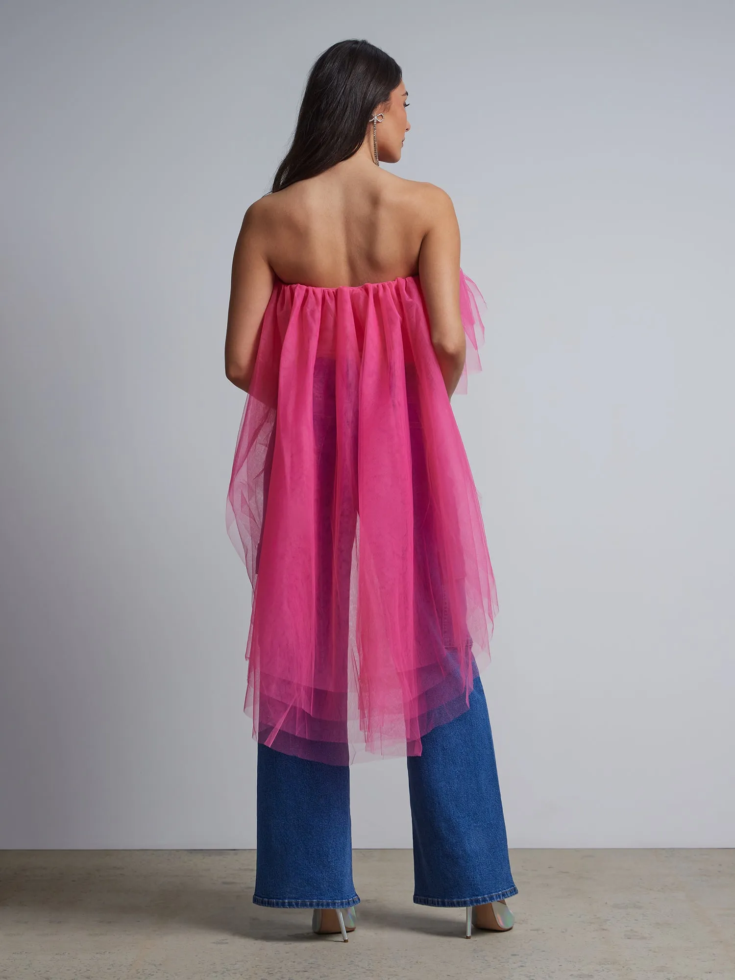 High-Low Tulle Top