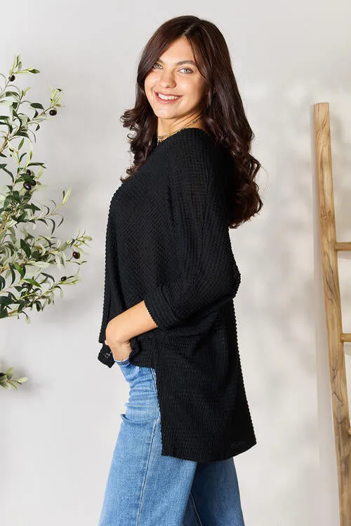 Huntley High-Low Slit Knit Top
