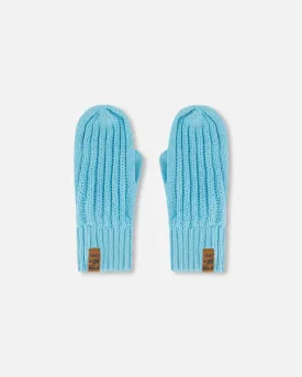 Knit Mittens Light Blue