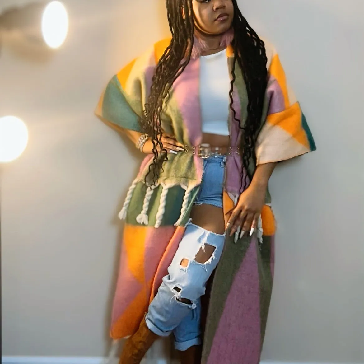 Lavish Wool Tassel Cardigan Kimono