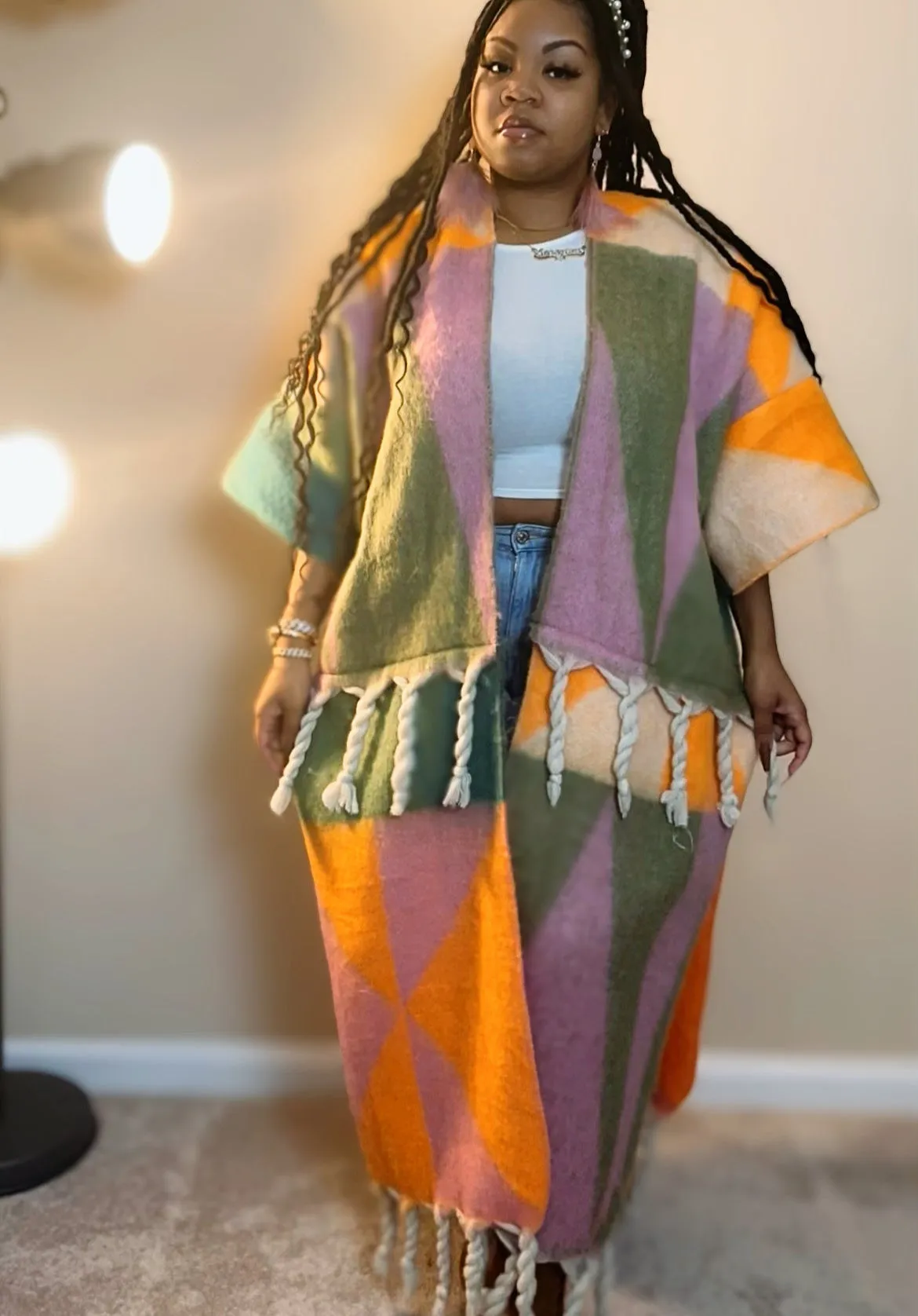 Lavish Wool Tassel Cardigan Kimono