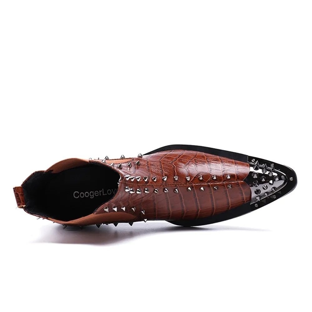 Mens Chelsea Boots with Decoration Pointed