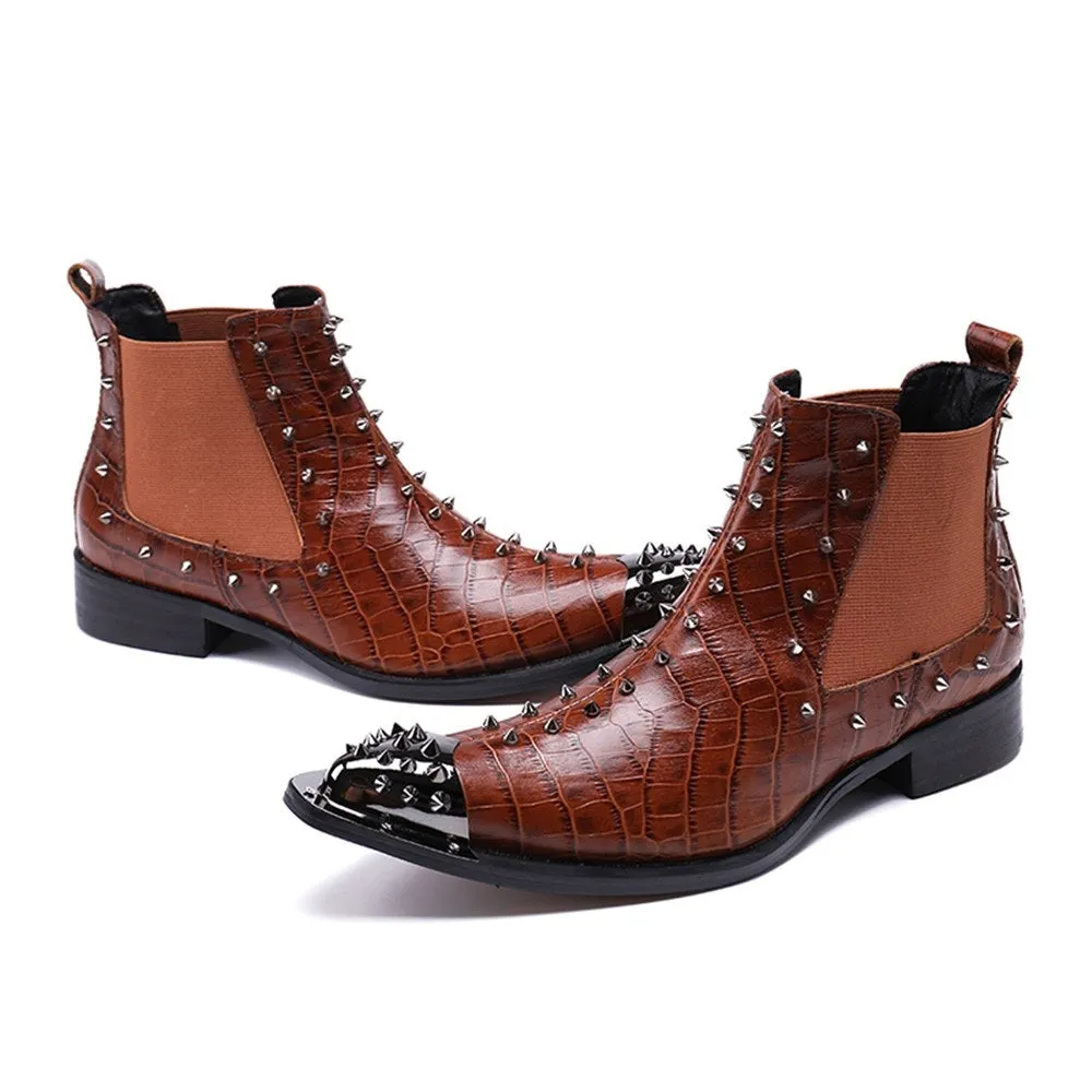 Mens Chelsea Boots with Decoration Pointed