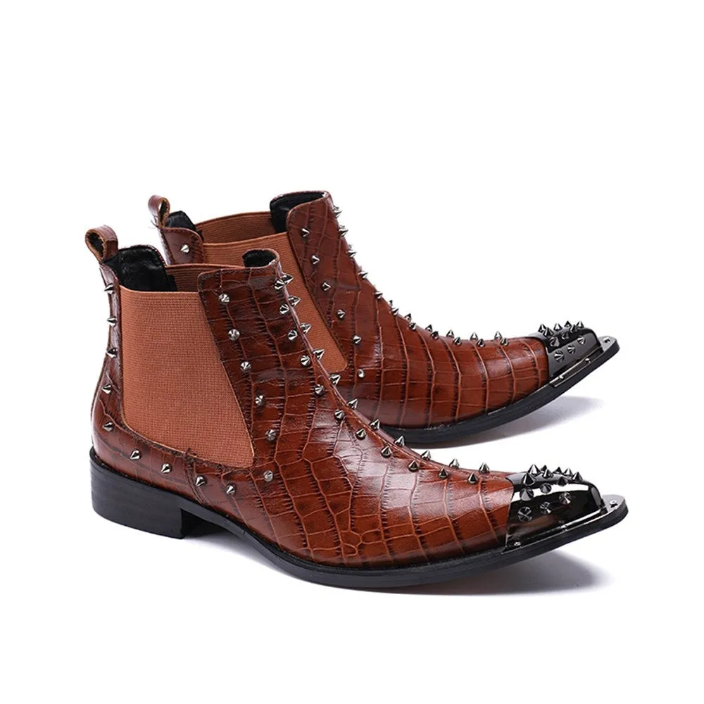 Mens Chelsea Boots with Decoration Pointed