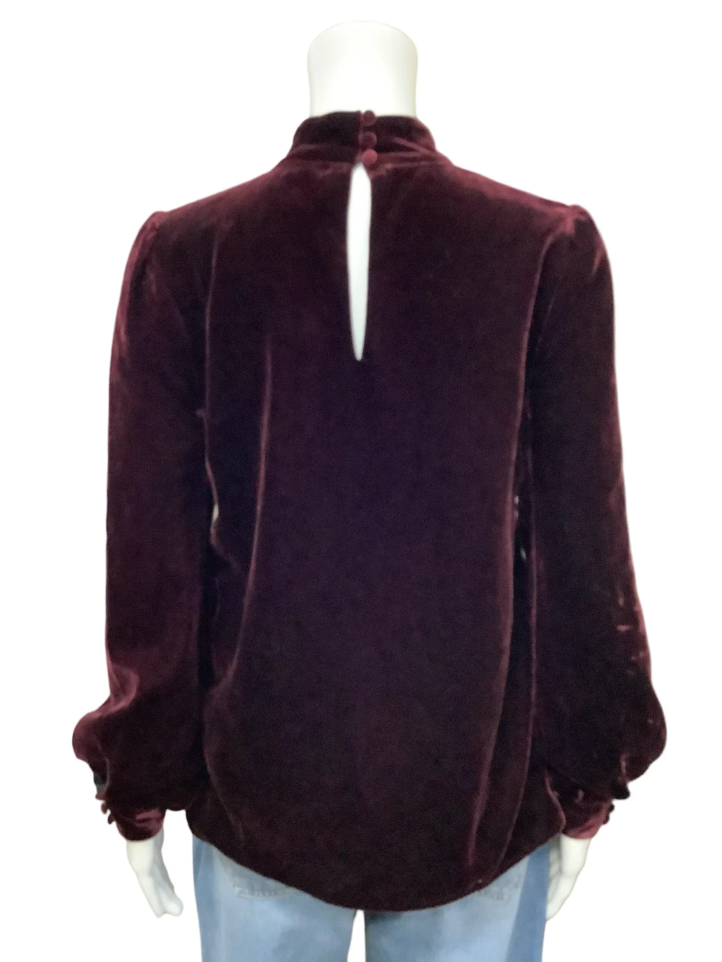 Paige V Neck High Neck Velvet Top Size: XS
