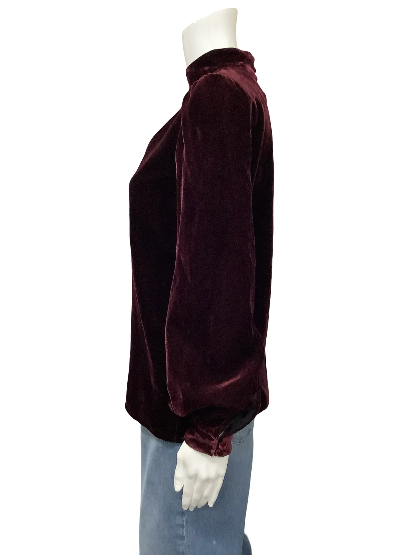 Paige V Neck High Neck Velvet Top Size: XS