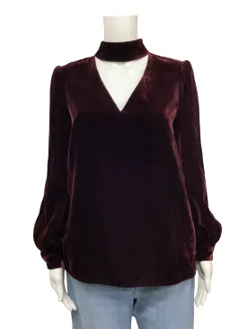 Paige V Neck High Neck Velvet Top Size: XS