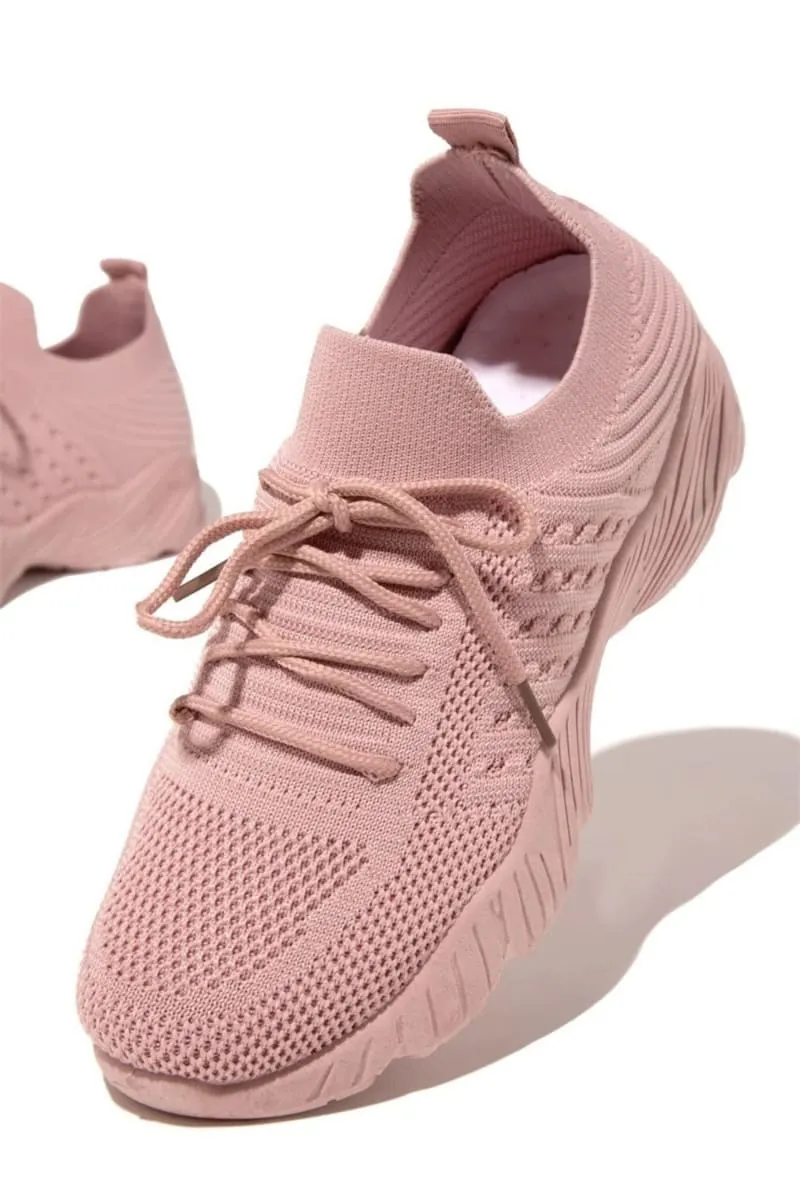 Pink Casual Mesh Breathable Vulcanize Shoes