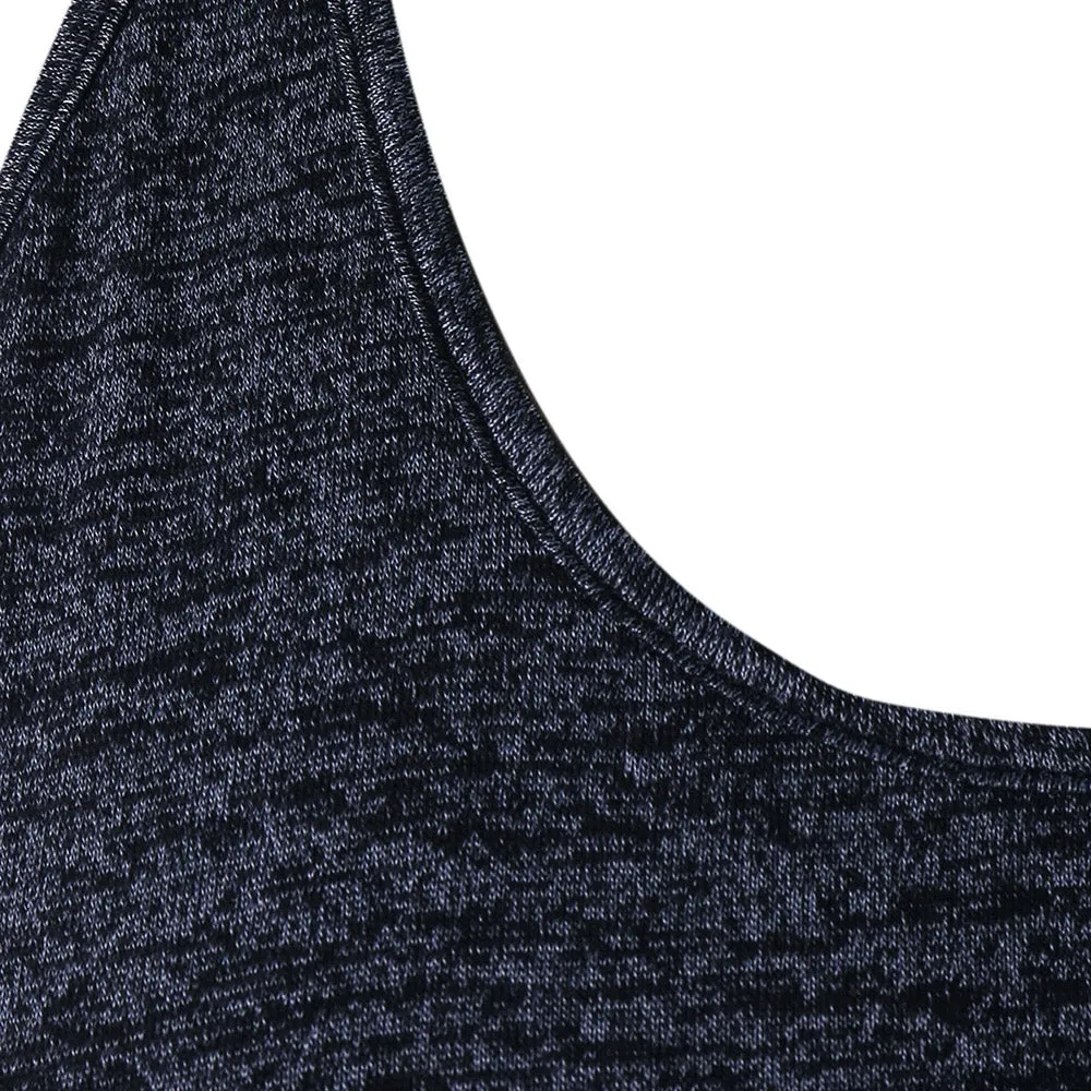 Plus Size Marled Lace Trim Dip Hem Tank Top