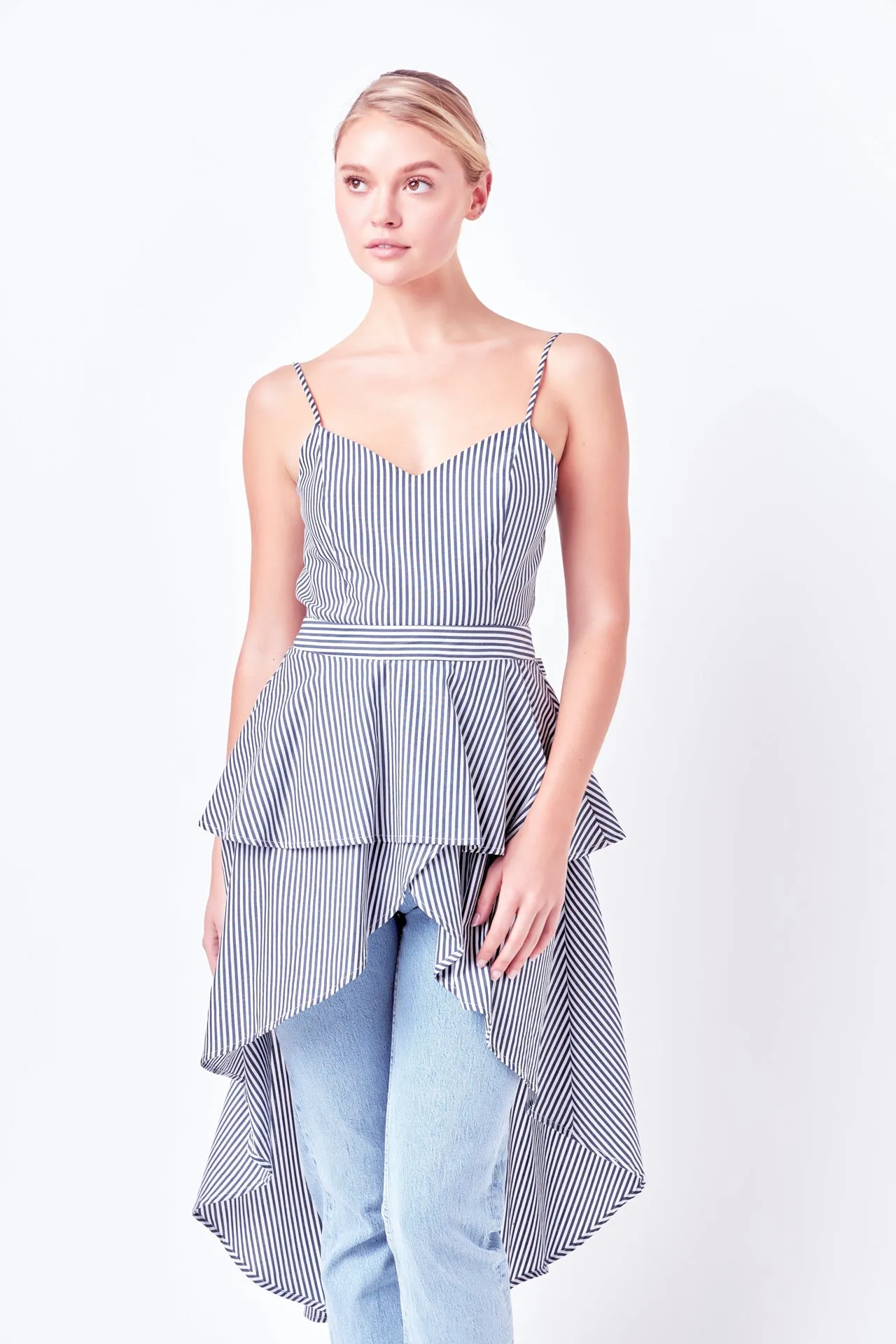 Poplin High-Low Top