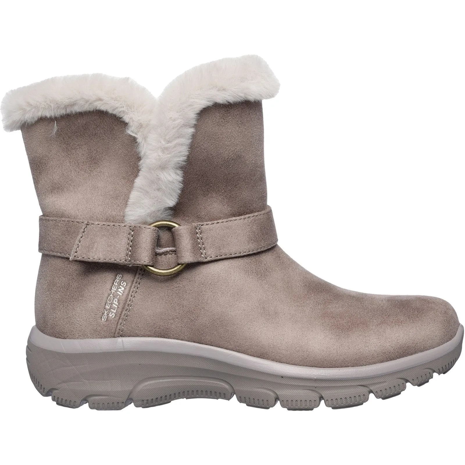 Skechers Womens Easy Going Dreamers Move 168045-DKTP Dark Taupe Buckle Shoe