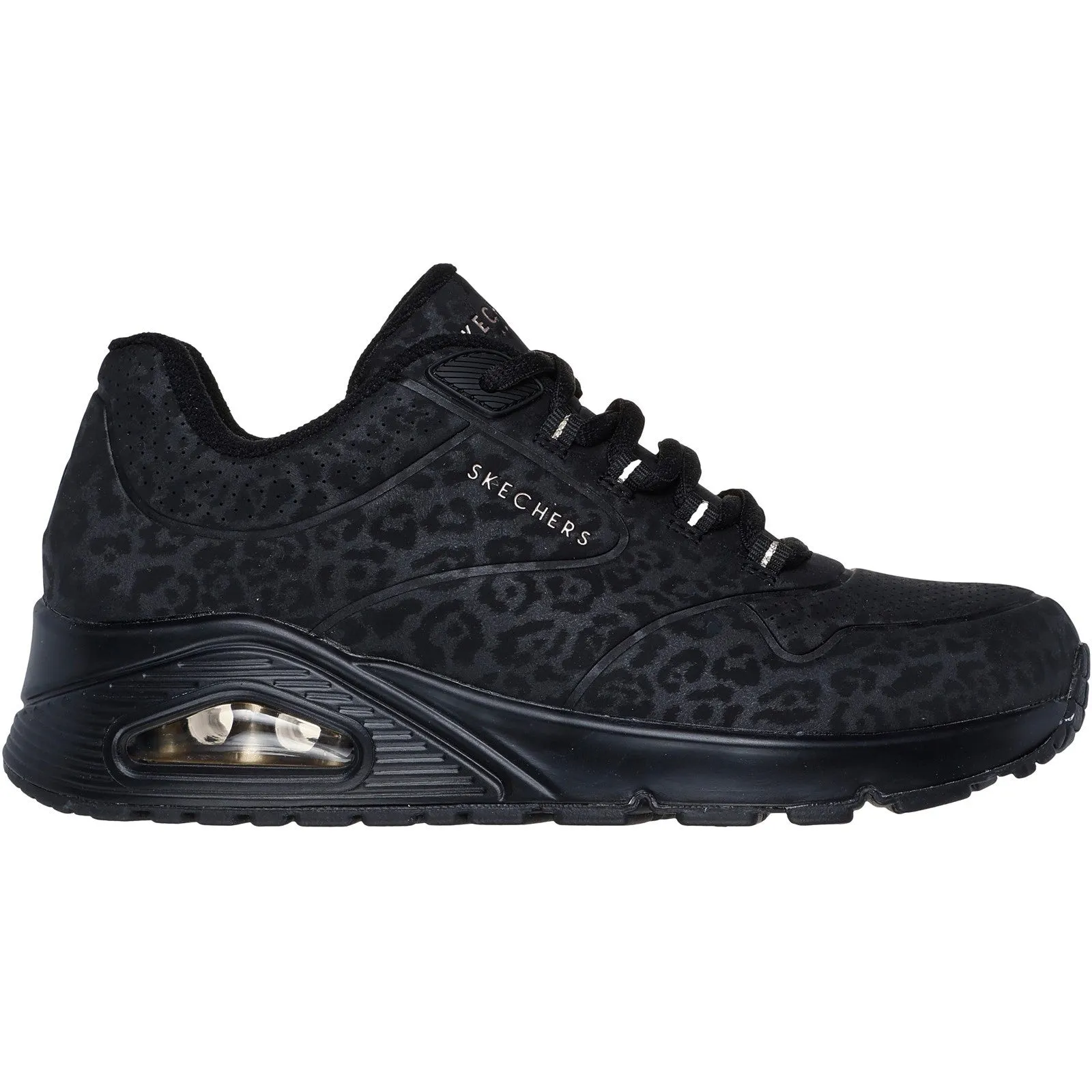 Skechers Womens Uno Kat-Neato 177144-BBK Black Lace Up Shoe