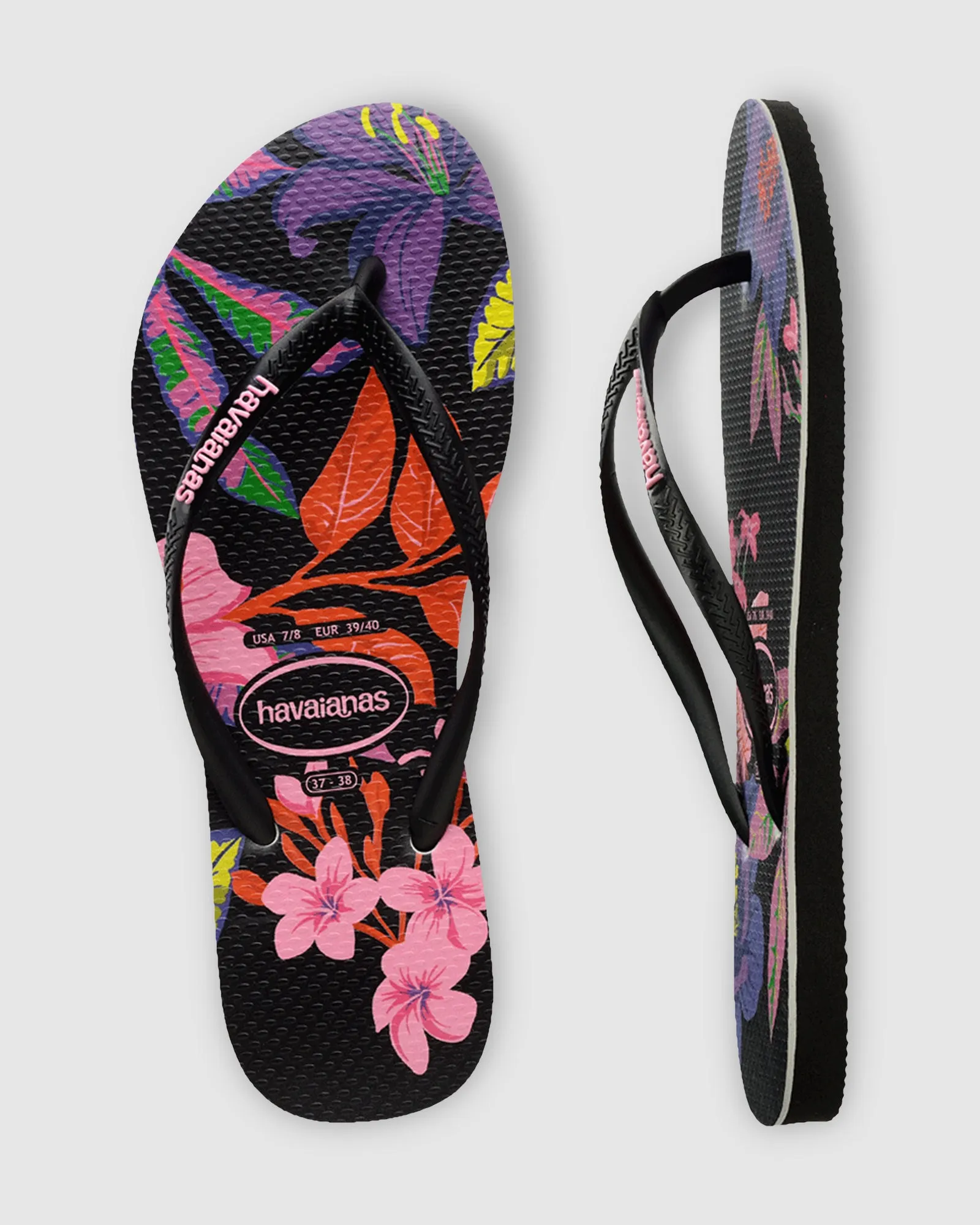 SLIM FLORAL NEON BLACK
