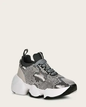 Sneakers grey exotic leather