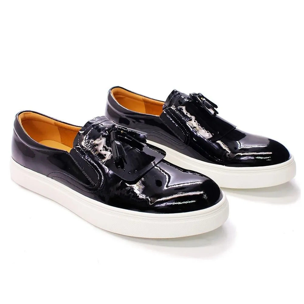 Tasseled Patent Leather Street Loafer for Men