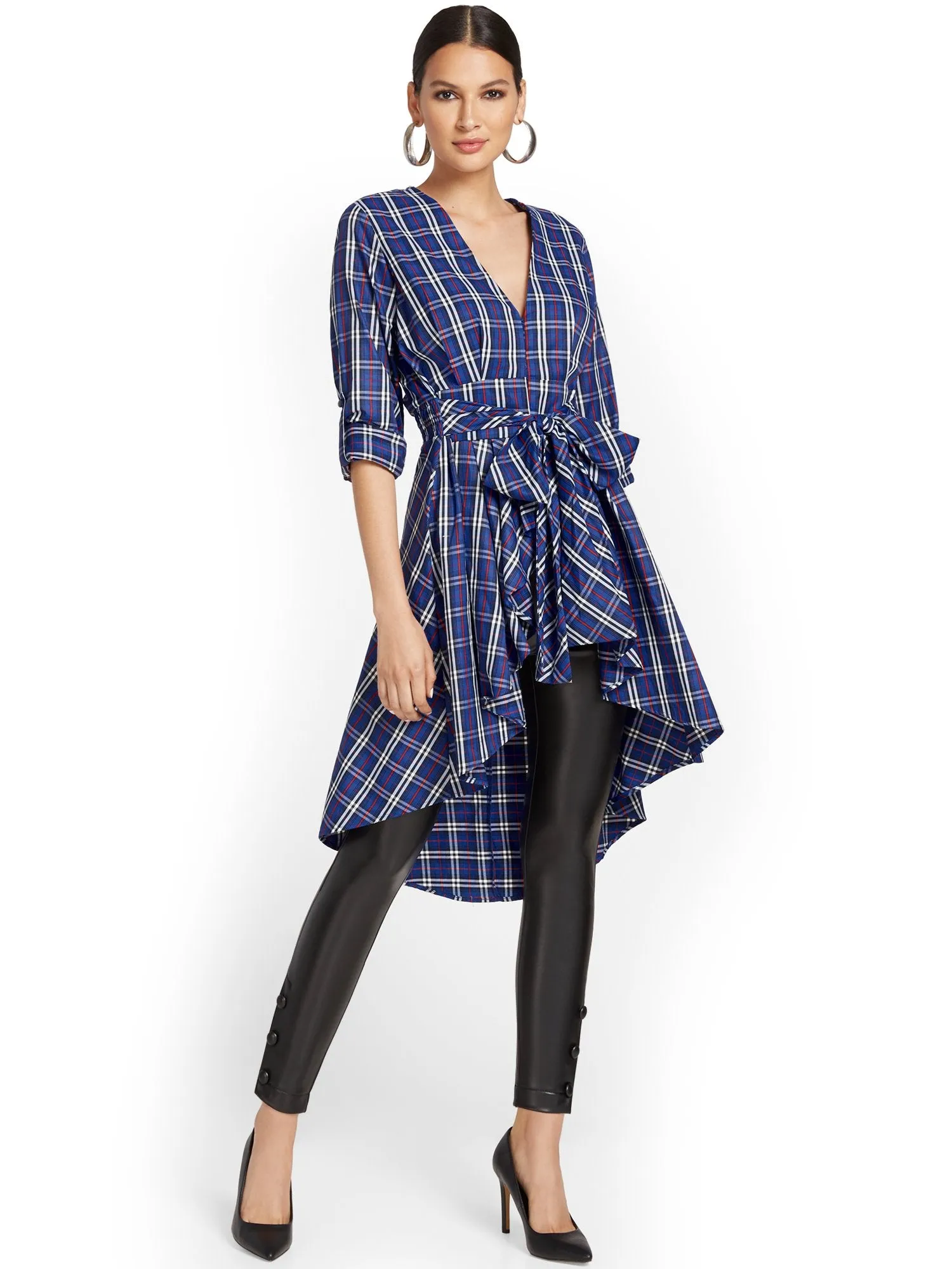 Tie-Front High-Low Top