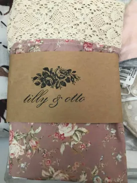 Tilly and Otto - Couture lace swaddle wrap - Dusty Pink floral