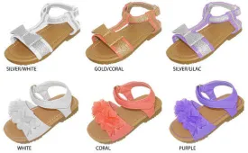 toddler girls assorted glitter floral sandals Case of 72