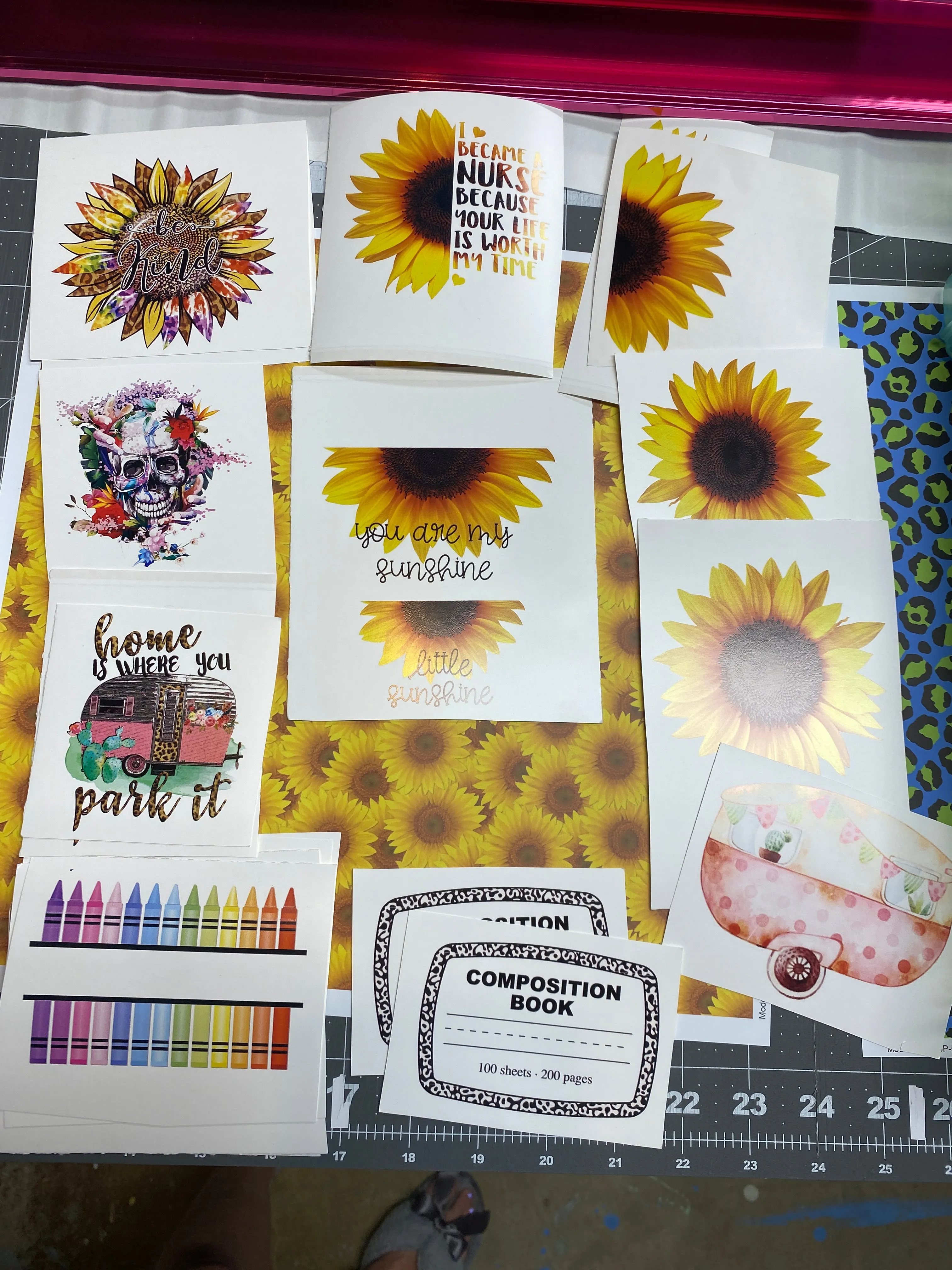 Waterslide Decal CLEARANCE Assorted images printed on WHITE