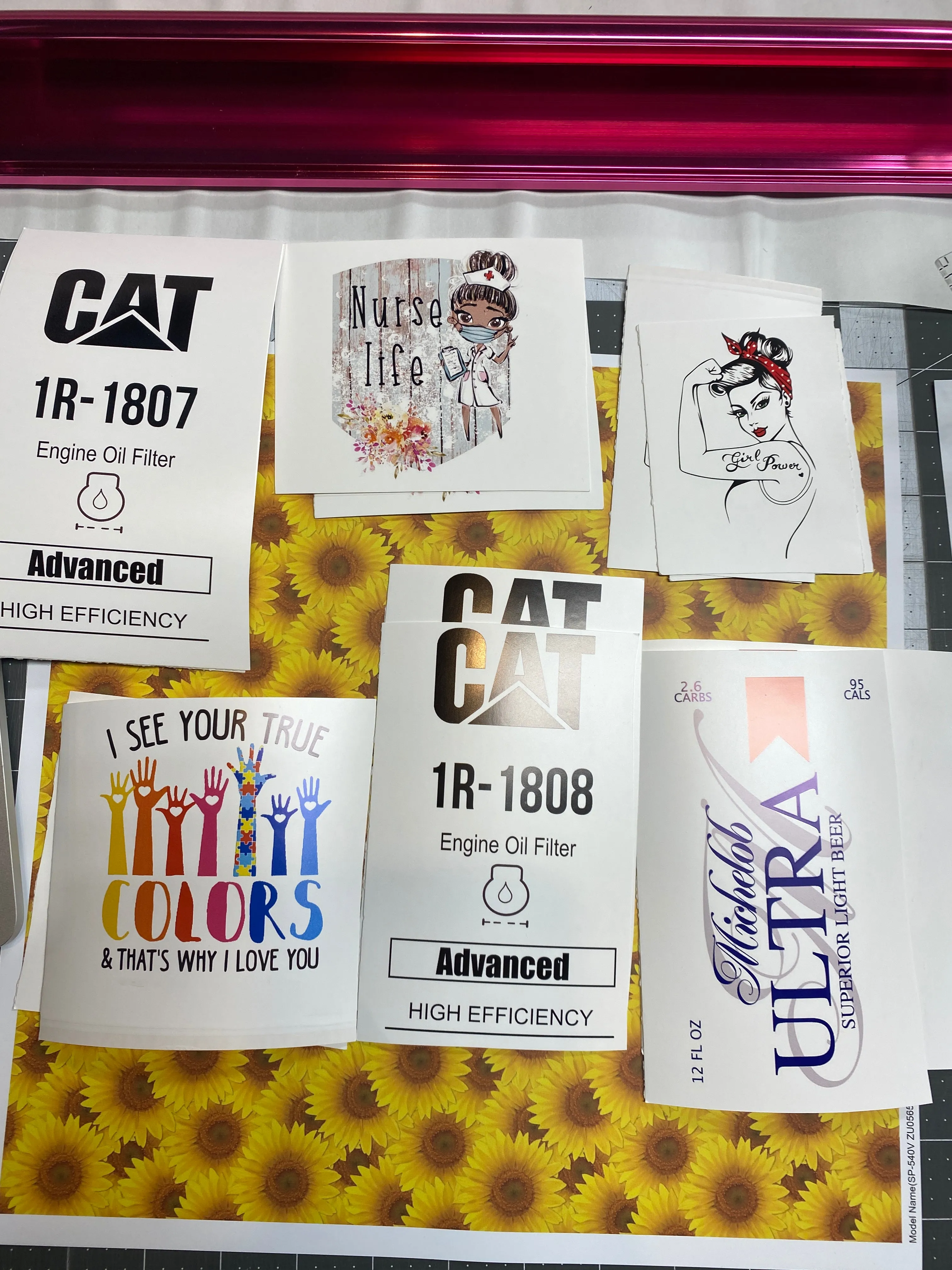 Waterslide Decal CLEARANCE Assorted images printed on WHITE